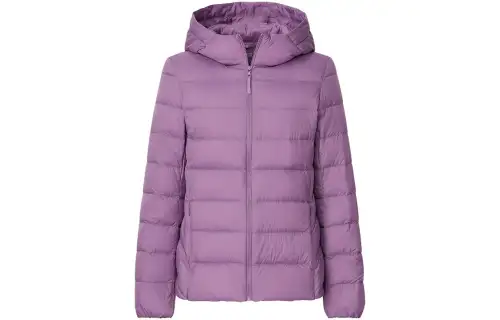 UNIQLO Down Jackets Women's Light Blue Purple Hooded Moderate Other
