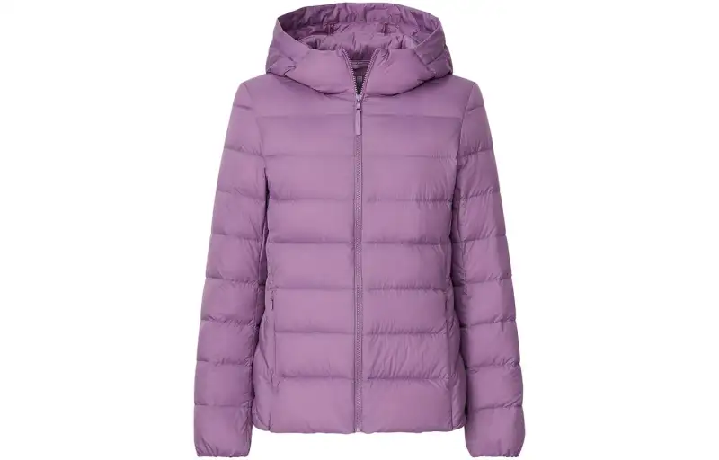 UNIQLO Down Jackets Women's Light Blue Purple Hooded Moderate Other