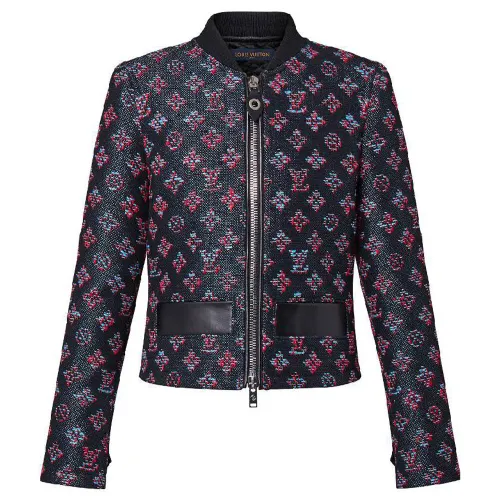 LOUIS VUITTON Monogram Jacquard Zip-Up Jacket