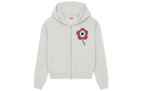 【Zoomed ImageryPrevious Season】logo-print zip-up hoodie