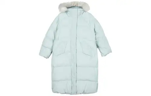 Skechers Sports Collection Down Jackets Women's Sky Gray Cyan Hooded Moderate Down Coat