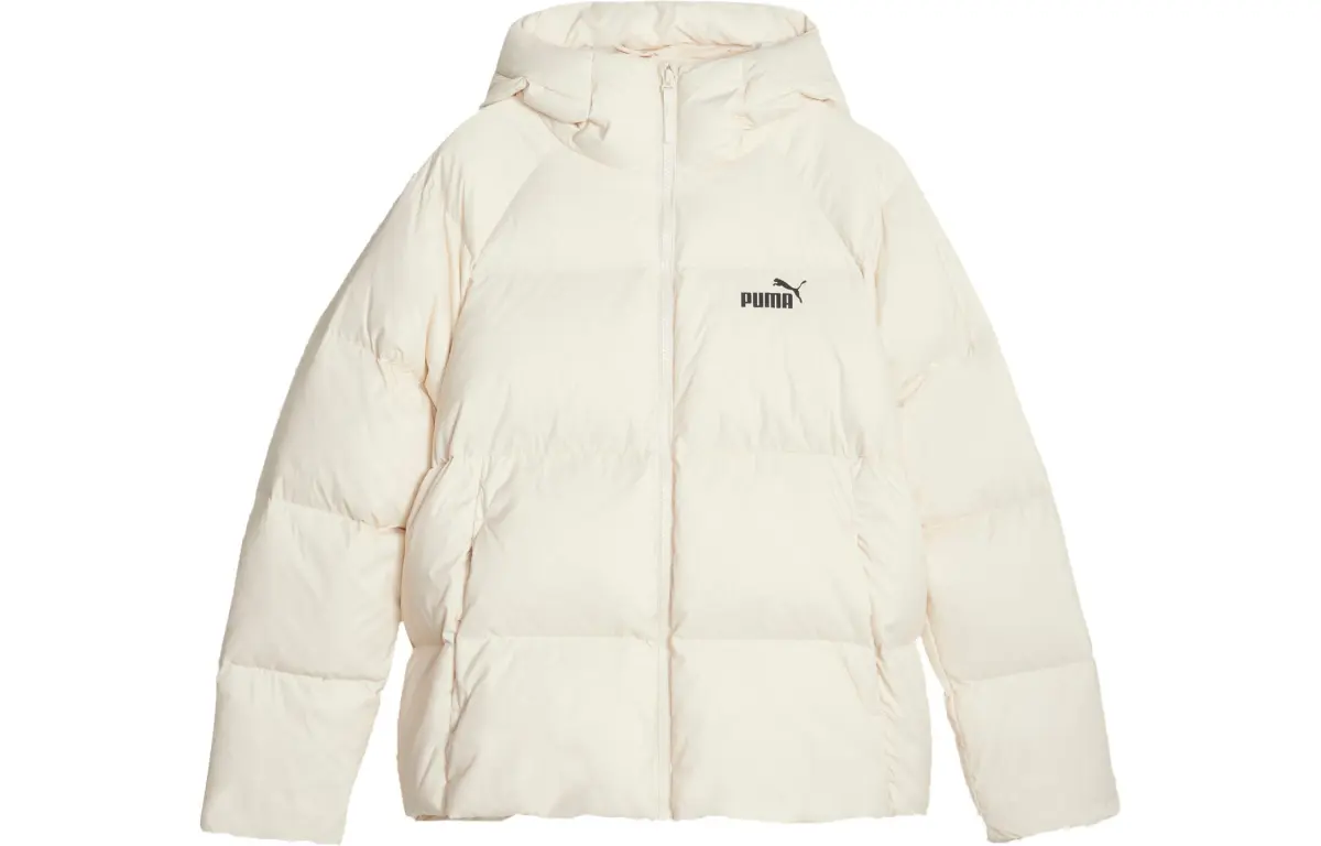 PUMA Modern Basics Advanced Down Jackets Women's Snow White Hooded Moderate Other