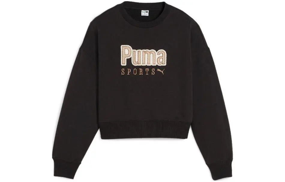 PUMA Sweatshirts Women's Black Crew Neck Moderate Other