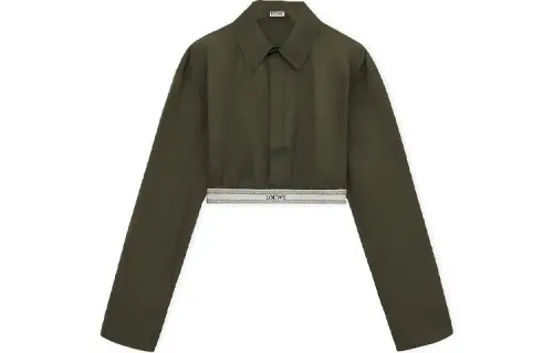 LOEWE Cropped Shirt 'Dark Olive Green'
