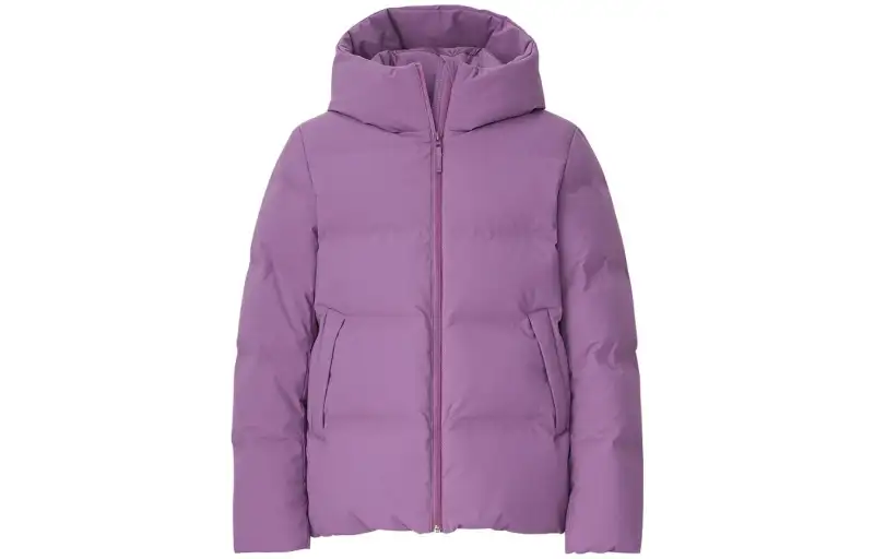 UNIQLO Down Jackets Women's Lavender Hooded Thickened Seamless Down Jacket
