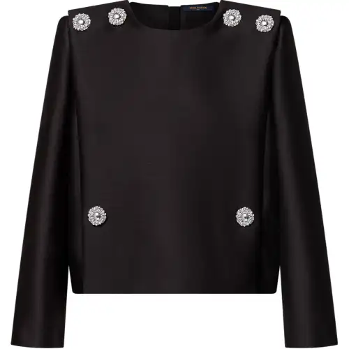 Lv Jewel Button Mikado Blouse