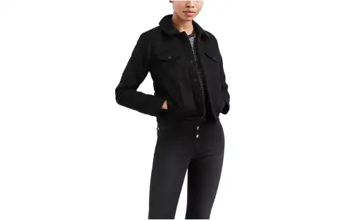 Levis Jackets Women's Black Lapel Moderate Other