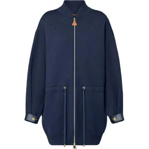 Lv Embossed Monogram Bomber Coat