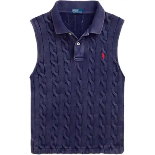 Polo Ralph Lauren Short navy polo sleevless, slim fit