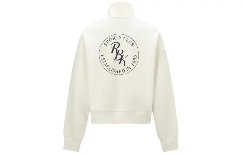 Reebok Sweatshirts Women's Ecru Half Open Collar Moderate Regular