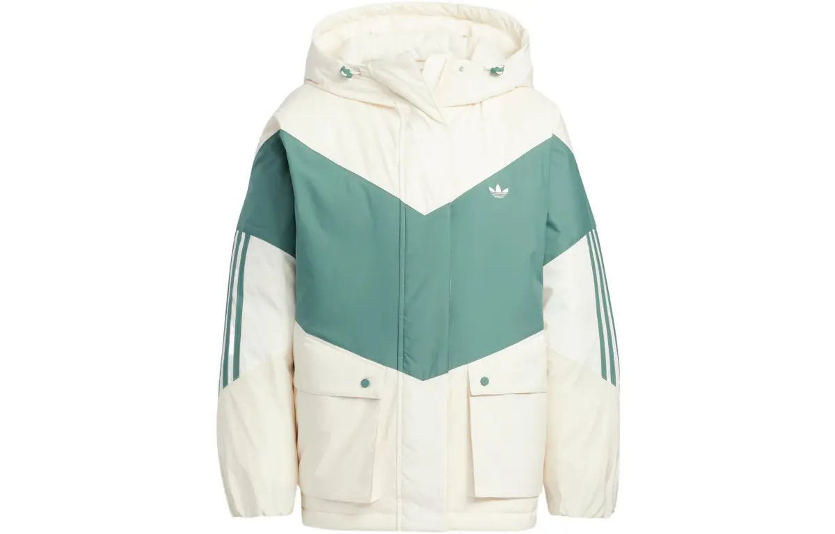 Adidas Originals COLORBLOCK DOWN Jacket Women's White Green
