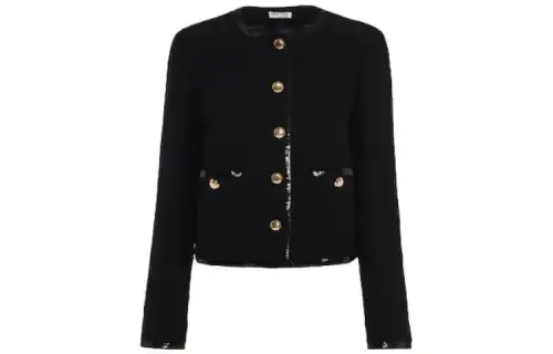 MIU MIU Jackets Women's Black Crew Neck Moderate Other