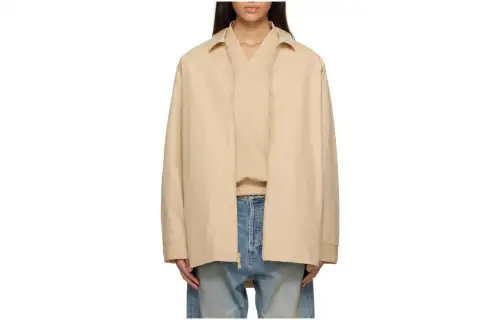 Fear Of God Essentials Jackets Women's Sand White Lapel Moderate Other