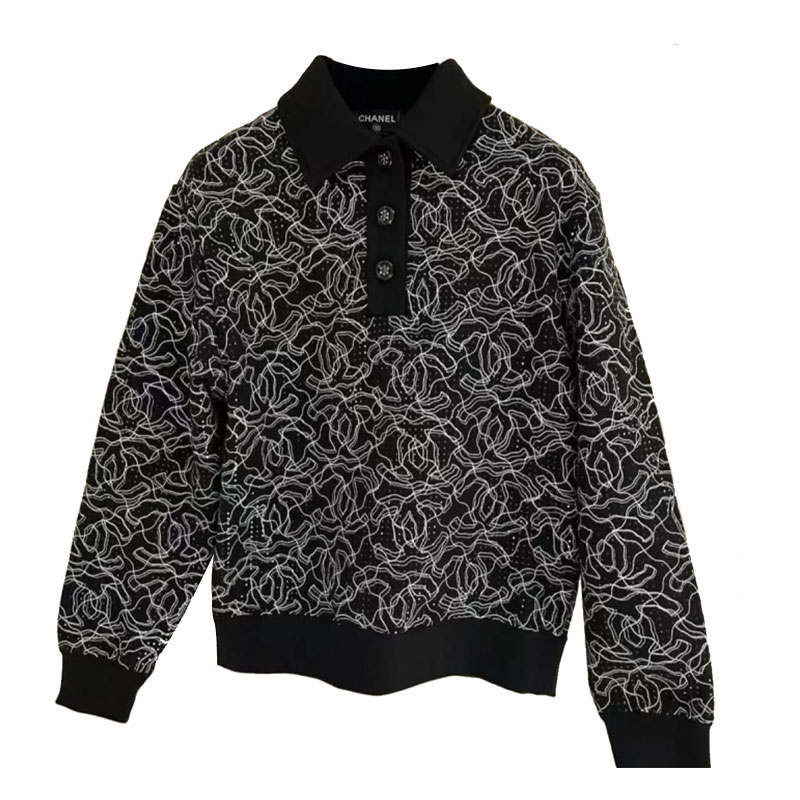Женская футболка Chanel CHANEL 25C Polo (черно-белая)