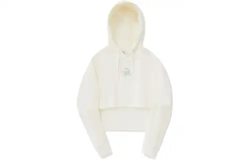 Li Ning Sweatshirts Women's Ecru Hooded Moderate Regular