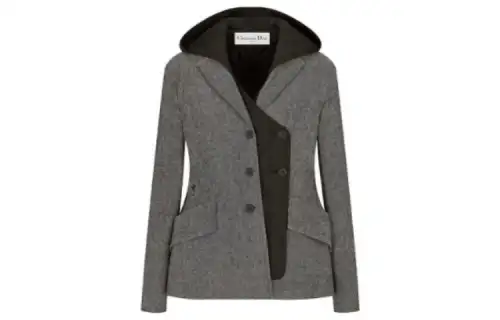 DIOR Jackets Women's Gray Hooded Moderate Other