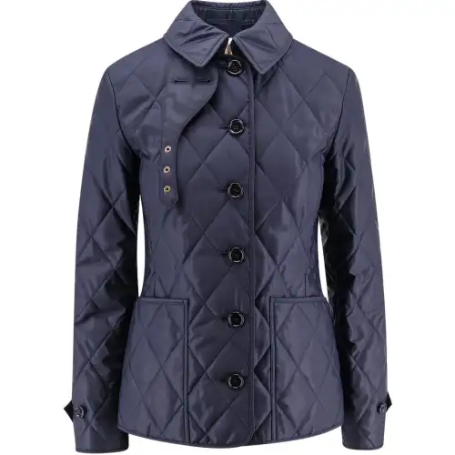 Burberry Collared Button Up Quilted Jacket