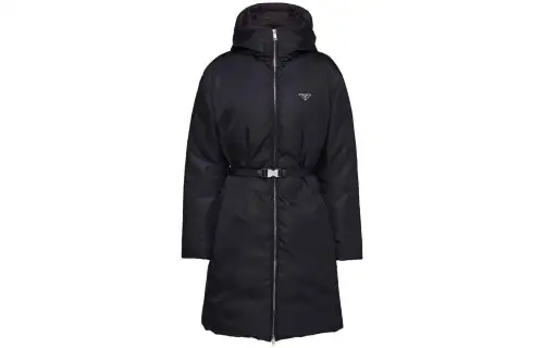 Re-Nylon hooded down coat