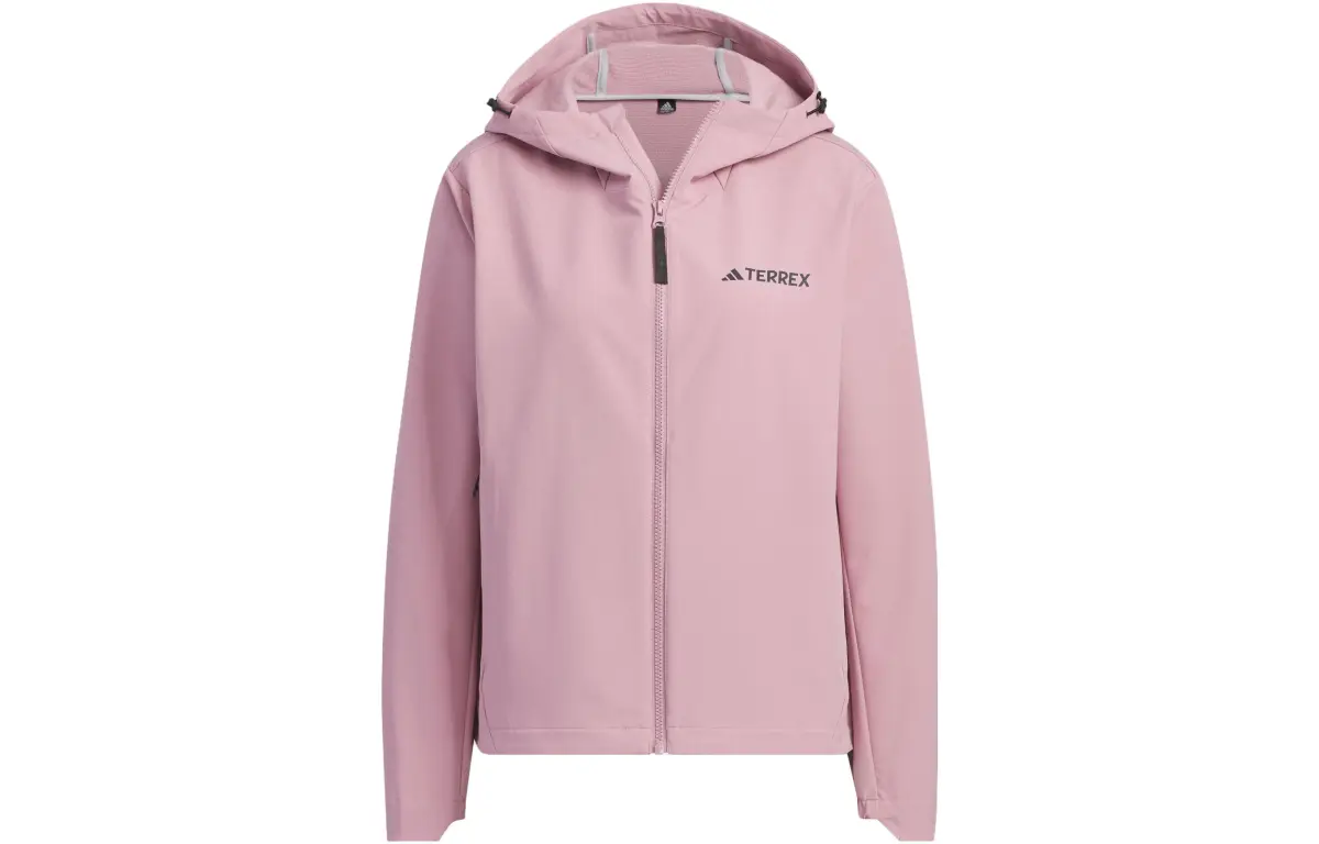 Adidas Jackets Women's Magical Purple Pink Hooded (Non-detachable) Moderate Straight Fit