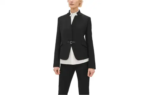 HERMES Jackets Women's Black Stand Collar Moderate Other