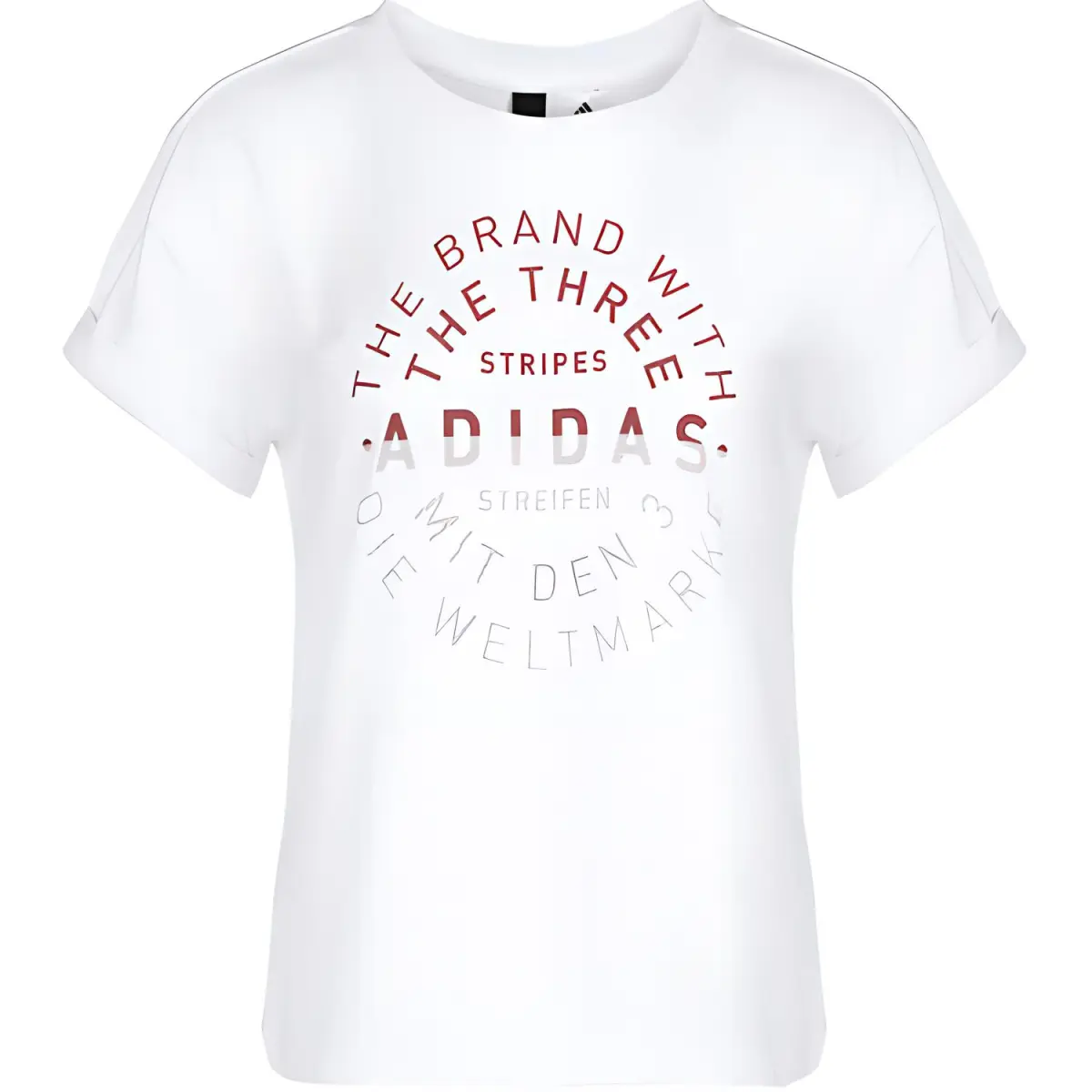 Adidas T-Shirts Women's White Crew Neck Moderate Straight Fit