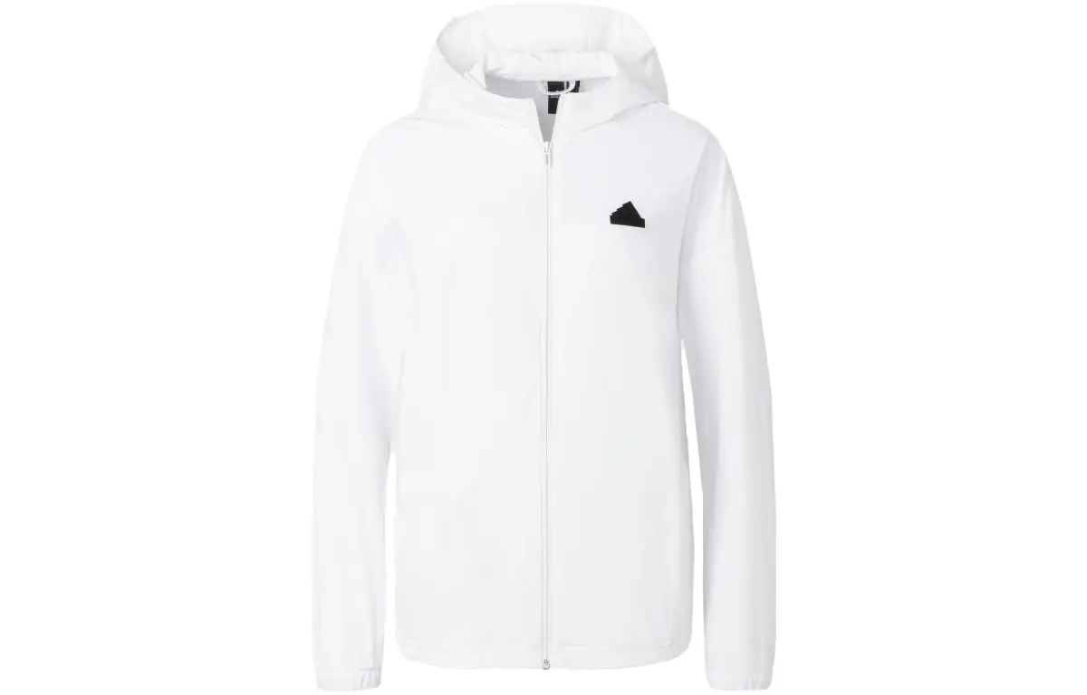 Adidas Jackets Women's White Hooded (Non-detachable) Moderate