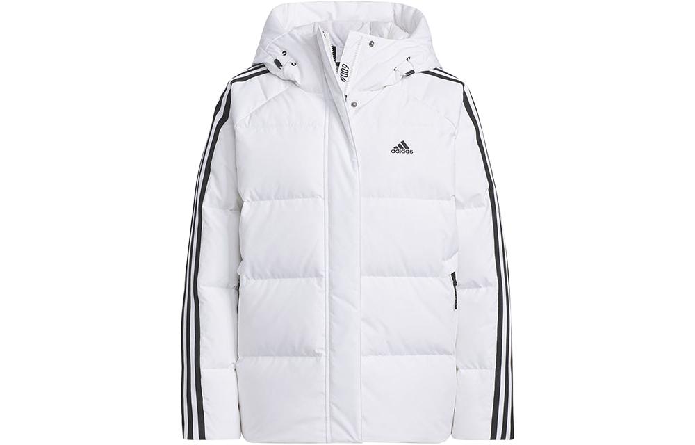 Adidas, sports keep warm white down jacket with hood