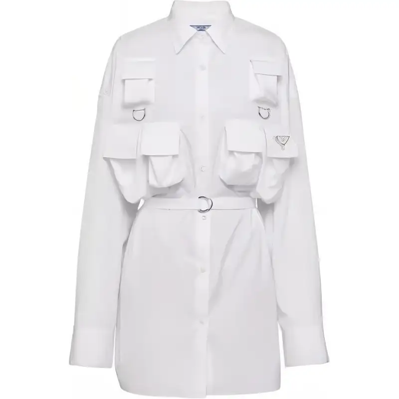 PRADA Shirts Women's White Lapel Moderate Other