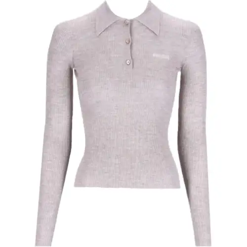 MIU MIU FW24 Polo Shirt Women's Gray