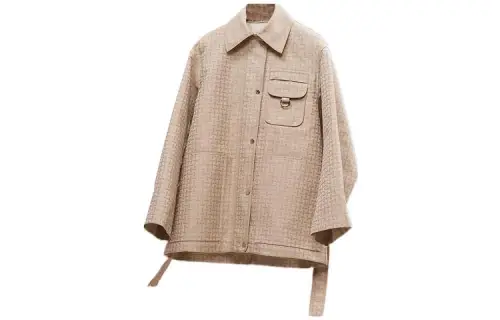 HERMES Jackets Women's Khaki Lapel Moderate Other