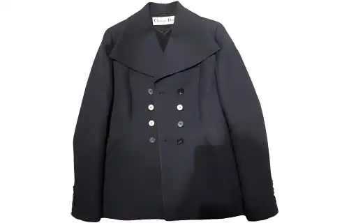 DIOR Jackets Women's Navy Lapel Moderate Other