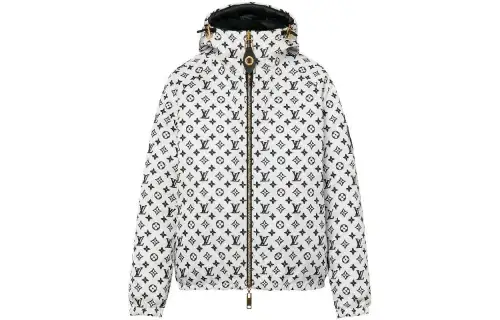 LOUIS VUITTON Reversible Pinstripe Nylon Hooded Jacket
