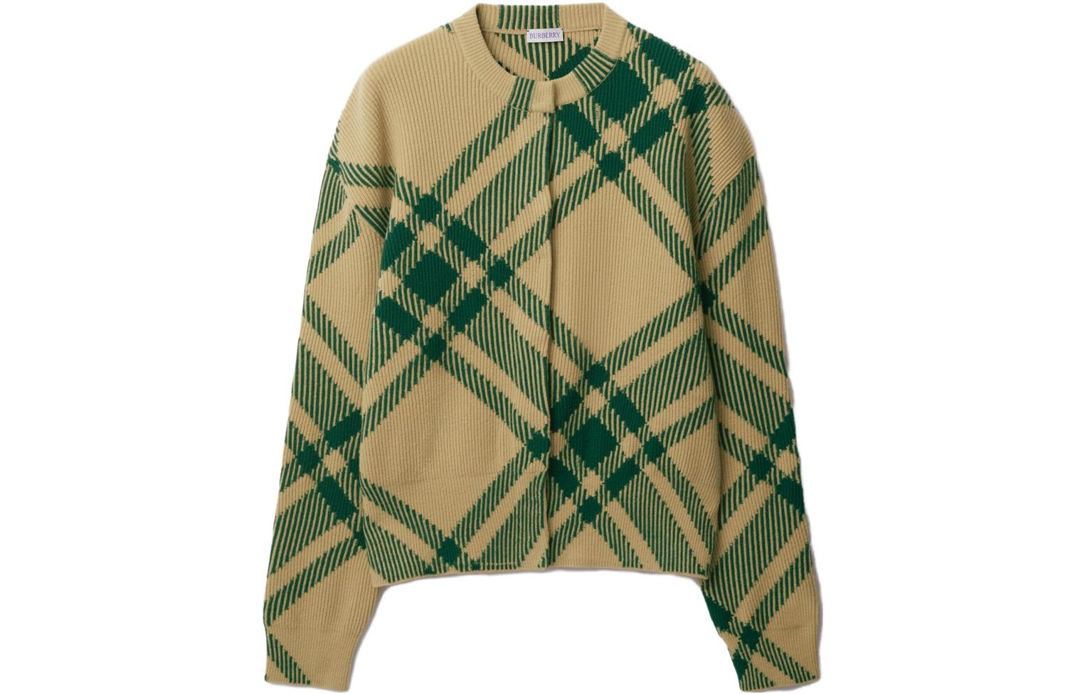 Burberry Burberry striped round neck single-breasted long-sleeved casual sweater for women
