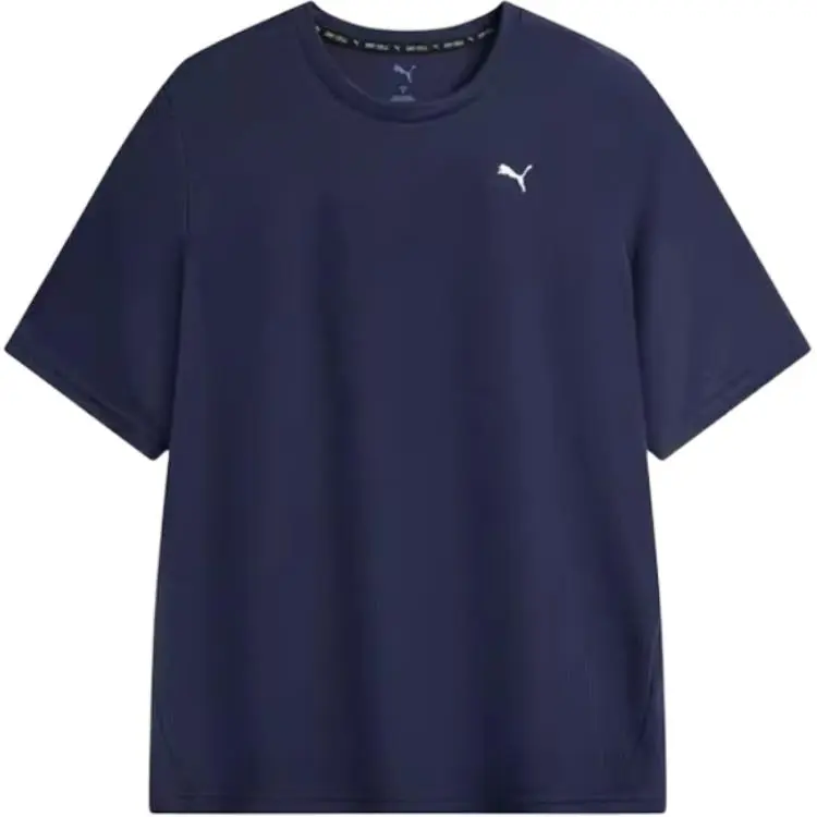 PUMA T-Shirts Unisex Blue Crew Neck Moderate