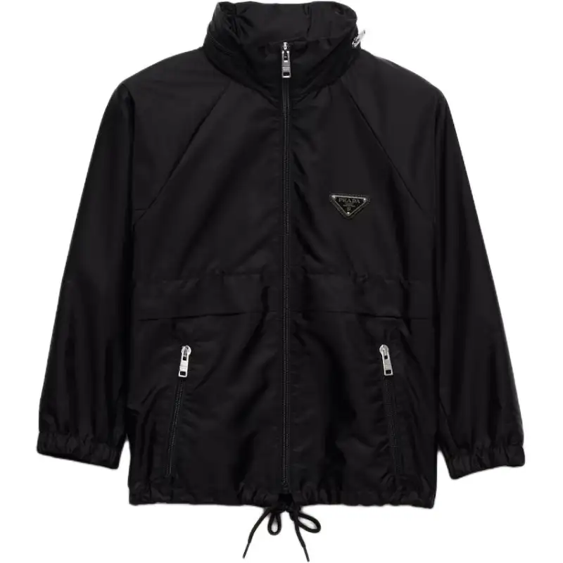 Prada triangle logo cropped rain jacket