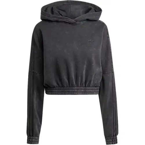 Adidas Washed Out Crop Oversized Zip Hoodie Black
