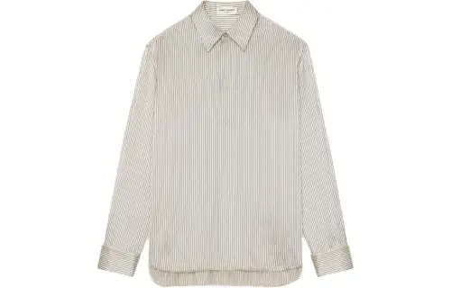 SAINT LAURENT Striped Long-Sleeved Shirt