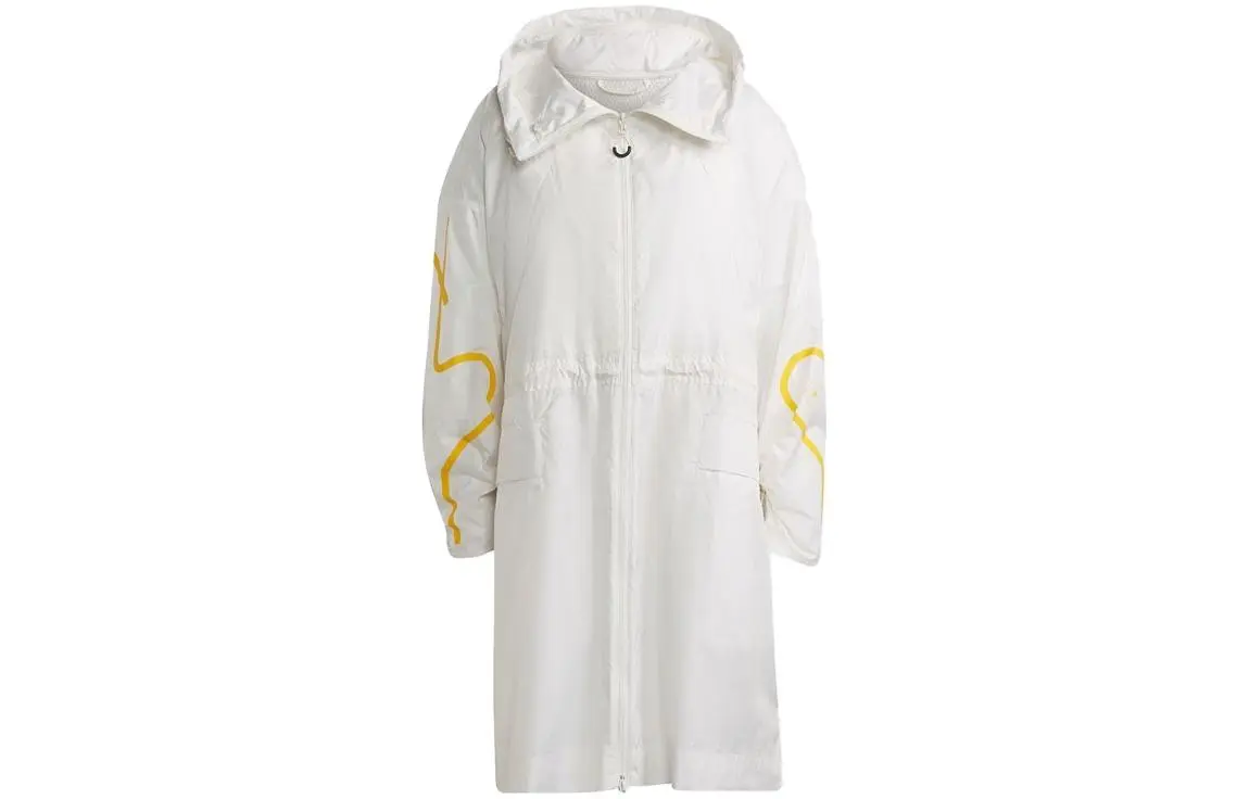 Adidas Jackets Women's White Hooded (Non-detachable) Moderate Nipped-in Waist