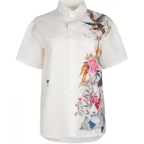 DIOR Shirts Women's White Lapel Moderate