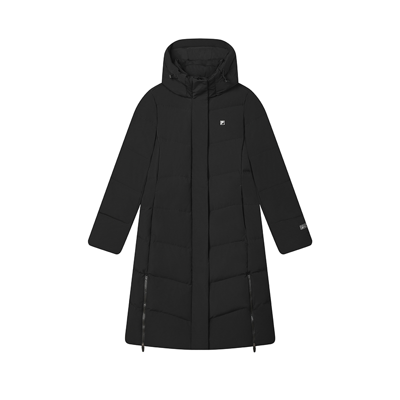 Женская куртка Fila White Long Down Jacket (черная)