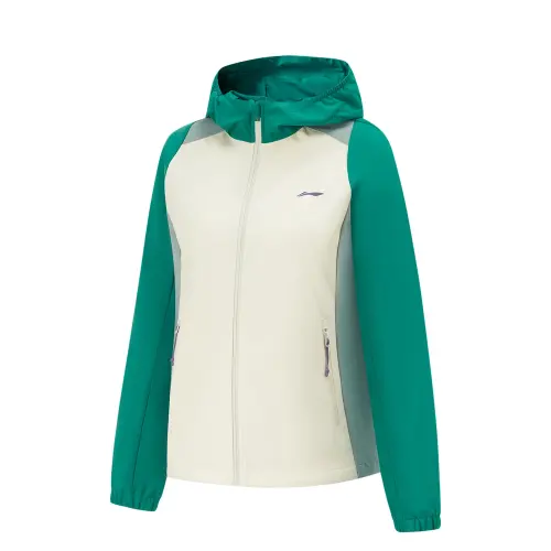 Li Ning Running Collection Jackets & Coats Women's Ecru/Stone Green/Gray Foam Green
