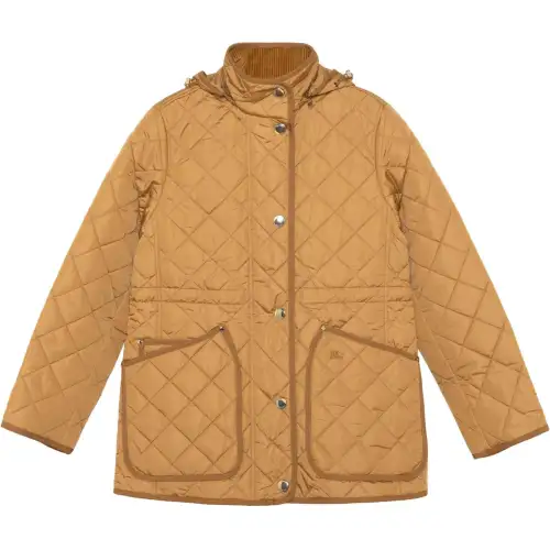 Burberry Diamond Quilted Drawstring Waist Hooded Jacket