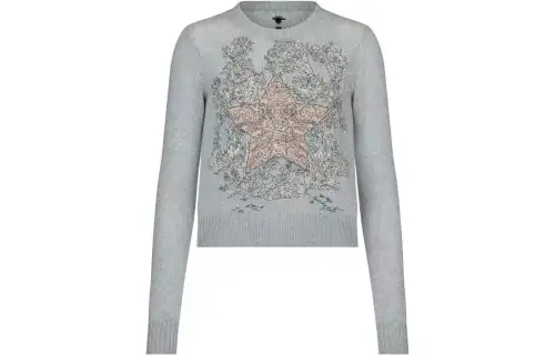 DIOR Knitwear Women's Gray Crew Neck Moderate Other