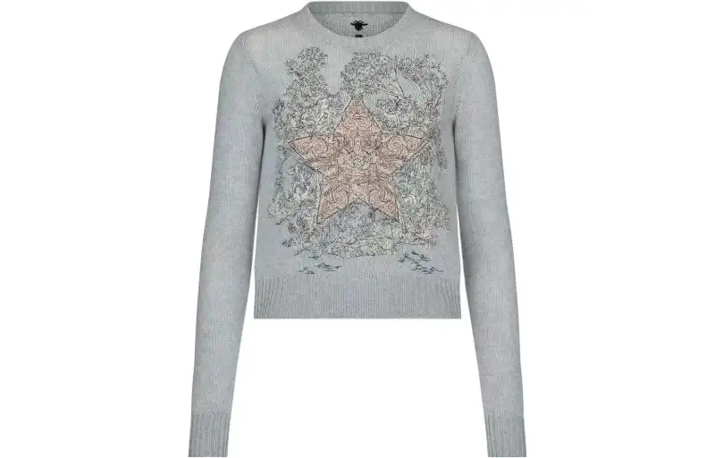 DIOR Knitwear Women's Gray Crew Neck Moderate Other