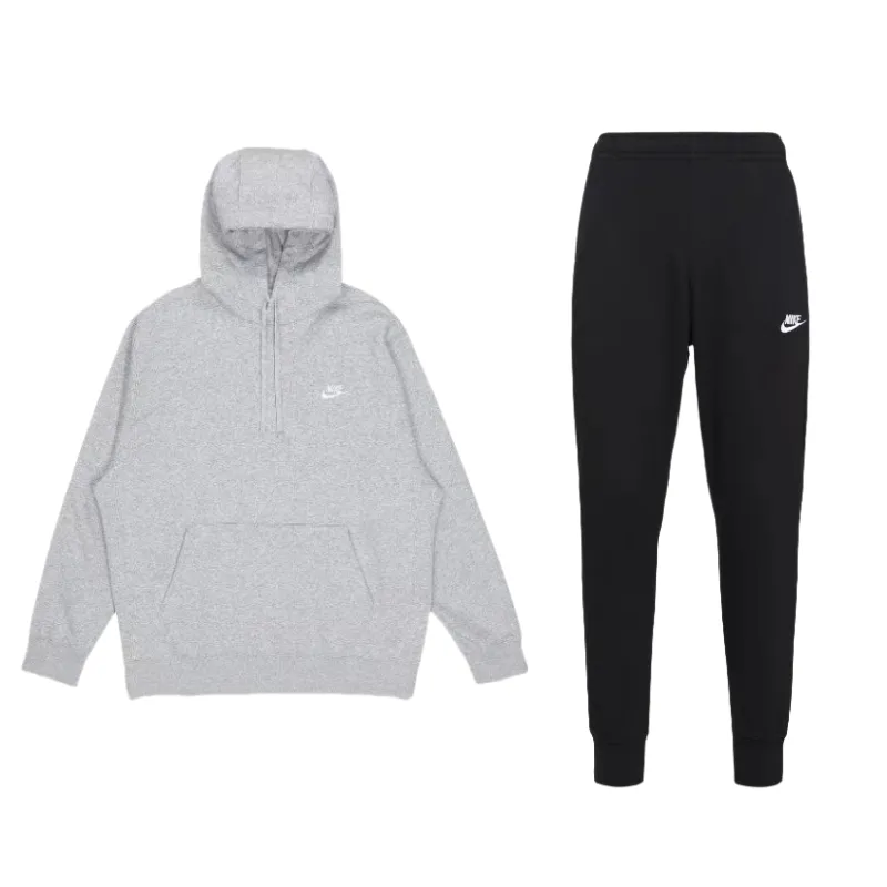 Nike Sportswear Club Fleece Thermal Pullover Fleece Lined Hooded Top With Tight Cuff Comfortable Sweatpants