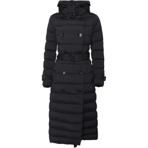 Burberry Double Breasted Hooded Belted Down Coat