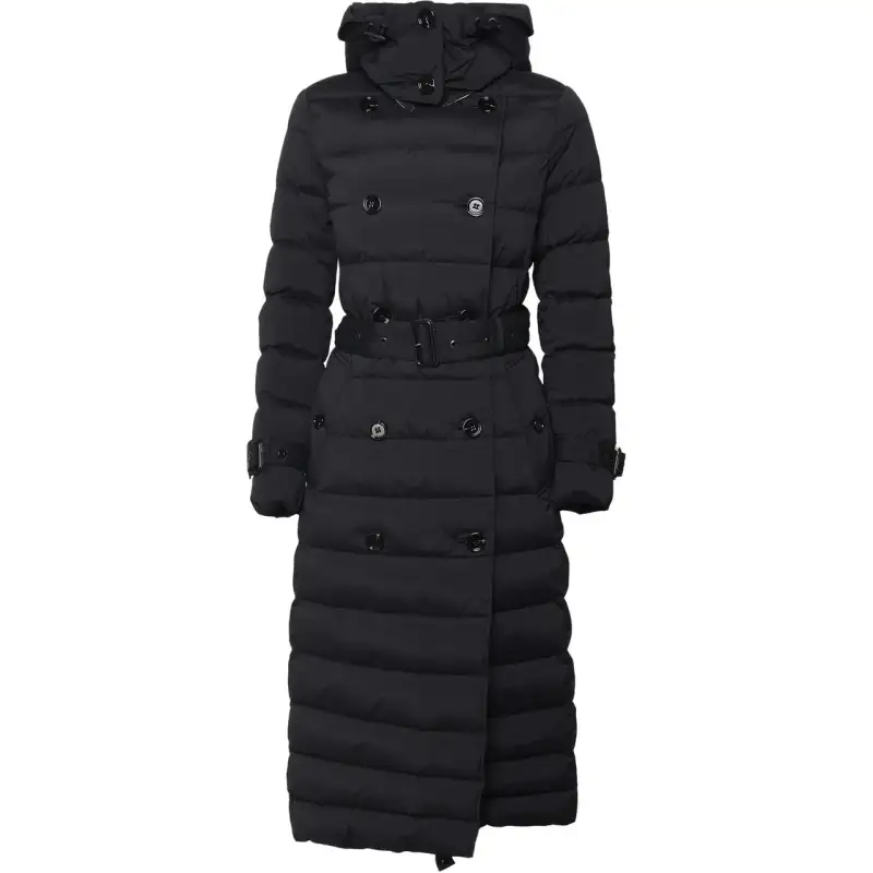 Burberry Double Breasted Hooded Belted Down Coat