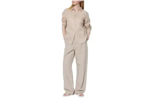 UNIQLO Shirts Women's Beige Pointed Collar Moderate Other