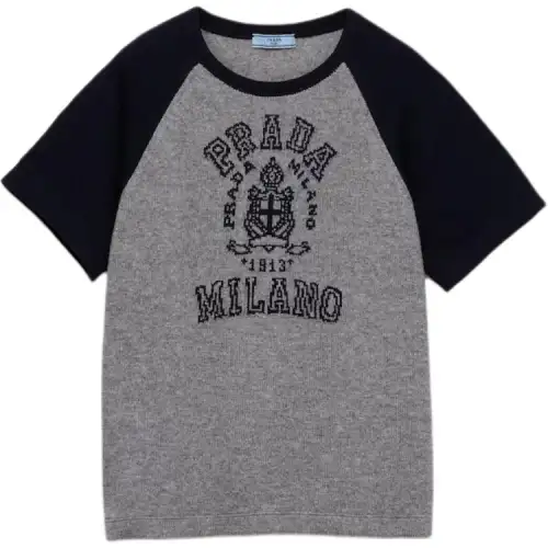 Prada logo-intarsia T-shirt