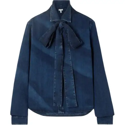 LOEWE Denim Bow Shirt 'Washed Indigo'